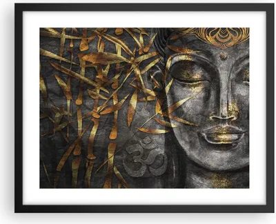 Produktbild von Gerahmtes Poster - Schwarzer Rahmen - Buddha Gold Bodhisattva - 50x40 cm - Wand Bild - Wanddeko - Wandbilder - Kunstposter - Wandposter - Bilderrahmen - Bilder - Kunstdruck - P2BAA50x40-4442