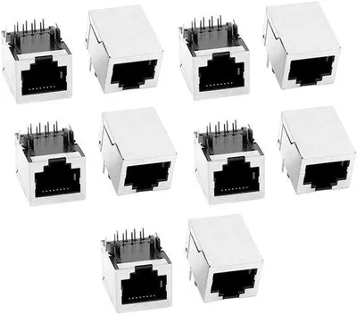 Produktbild von Netzwerkstecker 8P8C 10er Pack PCB Stecker RJ45 Modul Netzwerkanschlusskabel