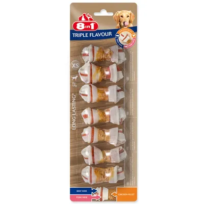 Produktbild von 8in1 Flavours Kauknochen Triple Flavour XS