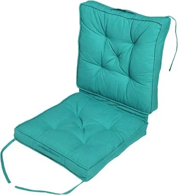 Image de Coussin de voyage pliable Unyqoos® avec support dorsal, 50 x 50 x 10 cm, turquoise – housse en coton rembourrée et garnissage en polyester, offrant un soutien pour le dos, les hanches et les genoux