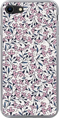 Produktbild von MuchoWow® Handyhülle Schutzhülle Hülle für Telefoonhoesje iPhone 8 Mädchen - Blumen - Rosa - Muster - Mädchen - Kinder - Mädchen Silikon Softcase Handy Hülle - Schutzhaube