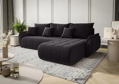 Produktbild von Ecksofa Schlafsofa AKITA Stoff Monolith Grafit Ottomane Rechts