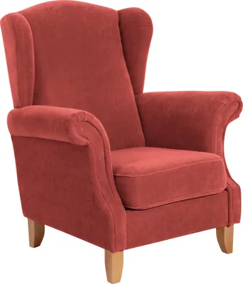 Produktbild von Max Winzer Ohrenbackensessel Verita - Velourstoff terracotta - Maße: 88 x 84 x 108 cm