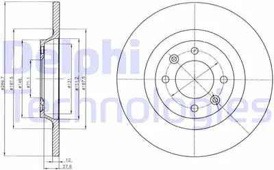 Produktbild von 2x DELPHI Bremsscheibe BG4322 passend für PEUGEOT 308 SW I (4E_ 4H_) 3008 (0U_)