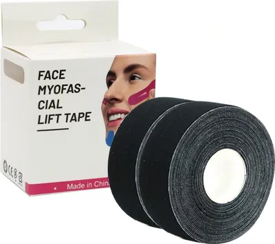 Produktbild von INF Hautfarbenes Facelifting-Tape – 2,5 cm x 5 m (Comfort Fit) – 2er-Pack Schwarz model 1