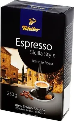 A product package for Tchibo Espresso Sicilia Style coffee.