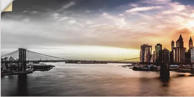 Produktbild von ARTland Wandbild, selbstklebend Brooklyn Bridge Panorama Größe: 40x20 cm