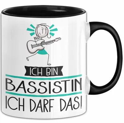 Produktbild von Geschenk für Bassistin Tasse Lustige Geschenkidee Geburtstag Ich Bin Bassistin Ich Darf Das (Schwarz)