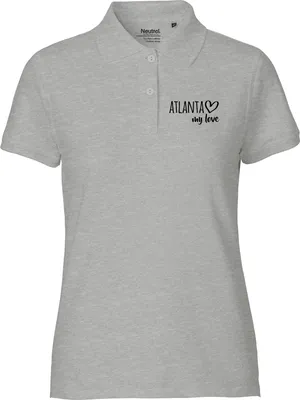 Produktbild von Huuraa Damen Polo Shirt Atlanta my love XL Sport Grey Bio Baumwolle Fairtrade Poloshirt Geschenkidee