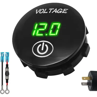 Produktbild von ProRide Einbau-Voltmeter 12-24V DC mit Schalter, Kabel 60cm, 10A Grün