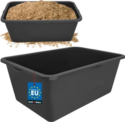 Produktbild von KOTARBAU® Vedro na maltu Vedro na maltu Stavebné vedro Obdĺžnikové čierne 80 litrov