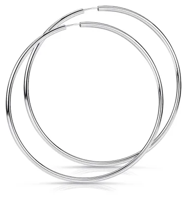 Produktbild von MATERIA 925 Silber Creolen Ohrringe Ringe 80mm groß - Silbercreolen dünn Damen Schmuck Geschenk SO-90