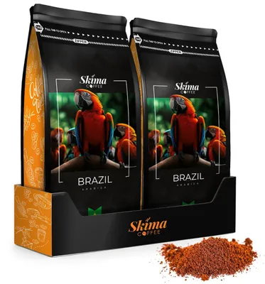 Produktbild von Gemahlener Kaffee 2 x 500 g BRASILIEN 100 % Arabica frisch geröstet + Tassenuntersetzer