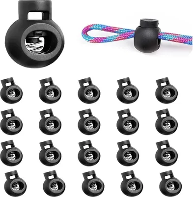 Produktbild von 20 Stück 1-Loch Kordel Stopper, bis Ø 5 mm Kordeln