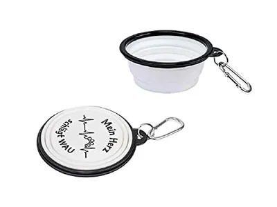 Image de Walkies Gamelle pour chien pliable "Mon cœur bat OUI"