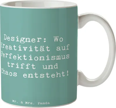 Produktbild von Mr. & Mrs. Panda Tasse Spruch Designer Magie - Meeresbrise - Geschenk, kreative Geschenke, Berufspassion, Berufsliebe, Pott, Henkelpott, Inspiration, Chaos, Becher, Beruf