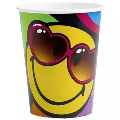 Produktbild von 24 Stück Trinkbecher Pappbecher Smiley Cups
