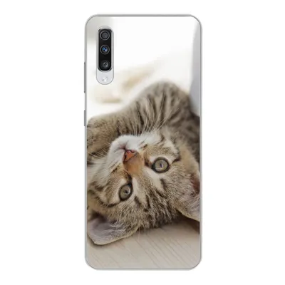 Produktbild von MuchoWow® Handyhülle Schutzhülle Hülle für Samsung Galaxy A70 Kätzchen - Sonne - Braun - Mädchen - Kinder - Jungen - Kind Silikon Softcase Handy Hülle - Schutzhaube