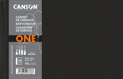 Zdjęcie produktu dla Szkicownik CANSON ONE 216 x 140 mm, czarny, 98 kartek