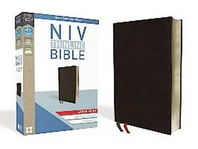 Obrázok produktu pre NIV, Thinline Bible, Large Print, Bonded Leather, Black, Red Letter Edition