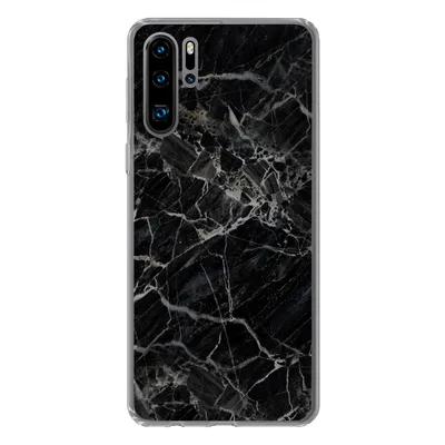 Produktbild von MuchoWow® Handyhülle Schutzhülle Hülle für Huawei P30 Pro Marmor - Schwarz - Weiß Silikon Softcase Handy Hülle - Schutzdeckel
