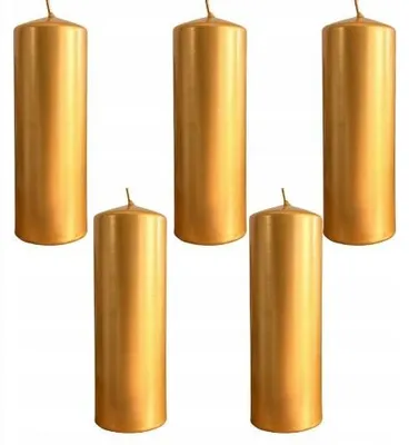 Produktbild von Pom Pom Candles Kerzen Set Gold Metallic 5 Stück 20cm