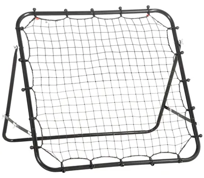 Produktbild von Rebounder für Fußball, 84 x 84 cm Fussball Rebounder mit stufenlos verstellbarem Winkel, Kickback Rückprallwand Fußballtor für Jugendliche Schuss-, Pass- und Ballannahmetraining Schwarz