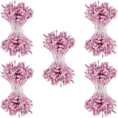 Image de Fleurs artificielles roses de 3 mm à double pointe pour décoration