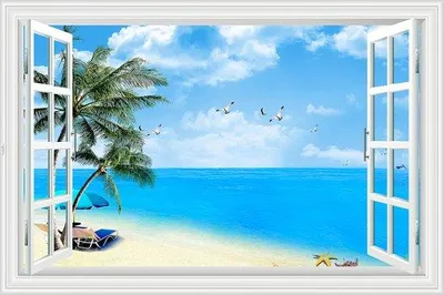 Immagine prodotto di Adesivi murali 3D con motivi marini, spiaggia e paesaggi