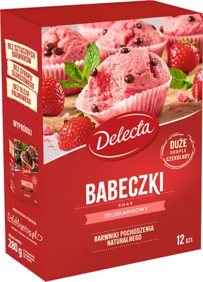 Zdjęcie produktu dla Babeczki smak truskawkowy 280G Delecta