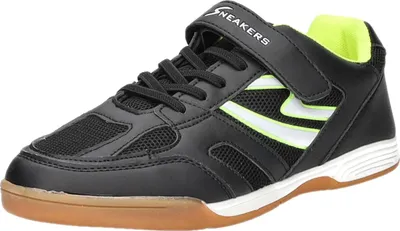 Produktbild von Sneakers Kinder-Sportschuh-Indoorschuh-Hallenschuh Schwarz-Weiß-Gelb, Farbe:schwarz, EU Größe:37