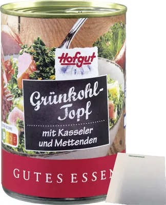 Produktbild von Hofgut Grünkohl mit Mettenden (400g Dose) + usy Block
