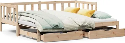 Produktbild von vidaXL Tagesbett Ausziehbar mit Schubladen ohne Matratze 90x200 cm