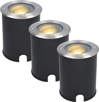 Image de HOFTRONIC - Spot LED au sol extérieur 3x4W 345lm 2700K Inox IP67 Dimmable