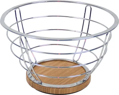 Produktbild von Orange85 Obstschale Obstkorb 26x26x16 cm Metall mit Bambus