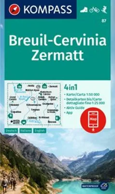Obrázok produktu pre KOMPASS Turistická mapa 87 Breuil-Cervinia, Zermatt 1:50 000