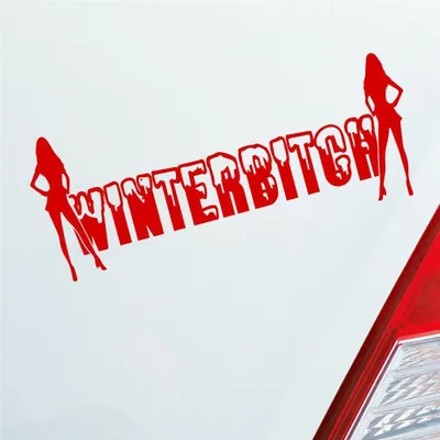 Produktbild von Auto Aufkleber Winterbitch Winter Bitch Schnee Tuning 15x6 cm Rot Sticker Heckscheibenaufkleber