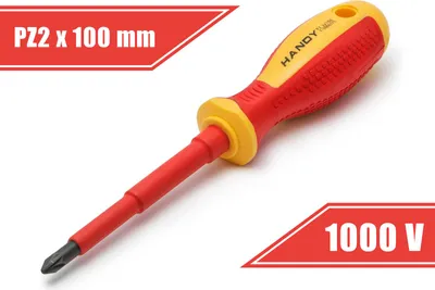 Obrázok produktu pre Izolovaný krížový skrutkovač PZ2 x 100 mm - 1000 V, magnetická hlava [10572]