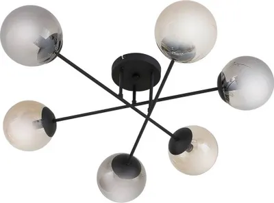 Produktbild von Lindby Deckenleuchte Isamer, rauchgrau/amber, Ø 80 cm, Kugel
