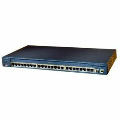 Produktbild von Cisco Catalyst 2950C-24, gemanaged, 8000 Eintragungen, 8,8 Gbit/Sek, 8,8 Gbit/Sek, SNMP, ARP, IGMP, IP, RADIUS, TCP, UDP, TFTP