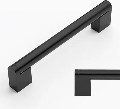 Immagine prodotto di Maniglie per mobili, 128 mm, 10 pezzi, acciaio inossidabile, nere, per cucina