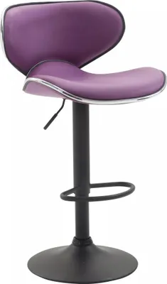 Image de In And OutdoorMatch Tabouret de bar de luxe Haley - Violet - Noir - Design moderne - Dossier - Repose-pieds - Pour la cuisine et le bar - Assise rembourrée - Similicuir