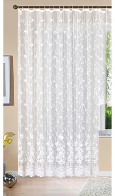 Jacquard Store Blumenmuster 245x450 cm transparent Voile