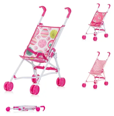Produktbild von Chipolino Puppenbuggy Lily klappbar, Doppelräder, ab 3 Jahren, Schiebehöhe 57 cm rosa pink