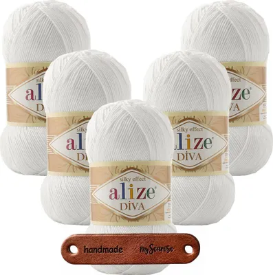 Produktbild von 5 x ALIZE Diva 55 White mit Label