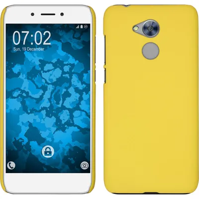 Produktbild von PhoneNatic Case kompatibel mit Huawei Honor 6a - Hülle gelb gummiert Hard-case Cover