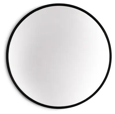 Produktbild von Elegance by Casa Chic - Schwarzer Wandspiegel aus Metall - Rund 40 cm Durchmesser - Galvanisiertes Metall - Ideal für Badezimmer und Wohnzimmer - Schwarz