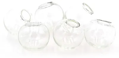 Produktbild von Vintageparts Hohlperlen Glas Klar Befüllbar 12 mm, 6 Stück