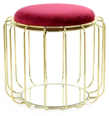 Productafbeelding van 2-in-1 Salontafel en Poef Comfortable Rood en Goud