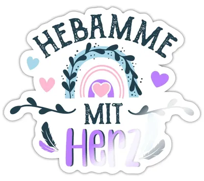 Produktbild von Spreadshirt Hebamme Mit Herz Hebammengeschenk Sticker Aufkleber, 10 x 10 cm, Weiß glänzend